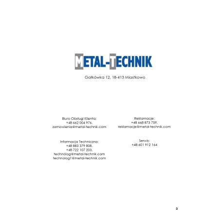 Części zamienne do Metal-Technik maszyna do zbierania kamieni DZIK-4000